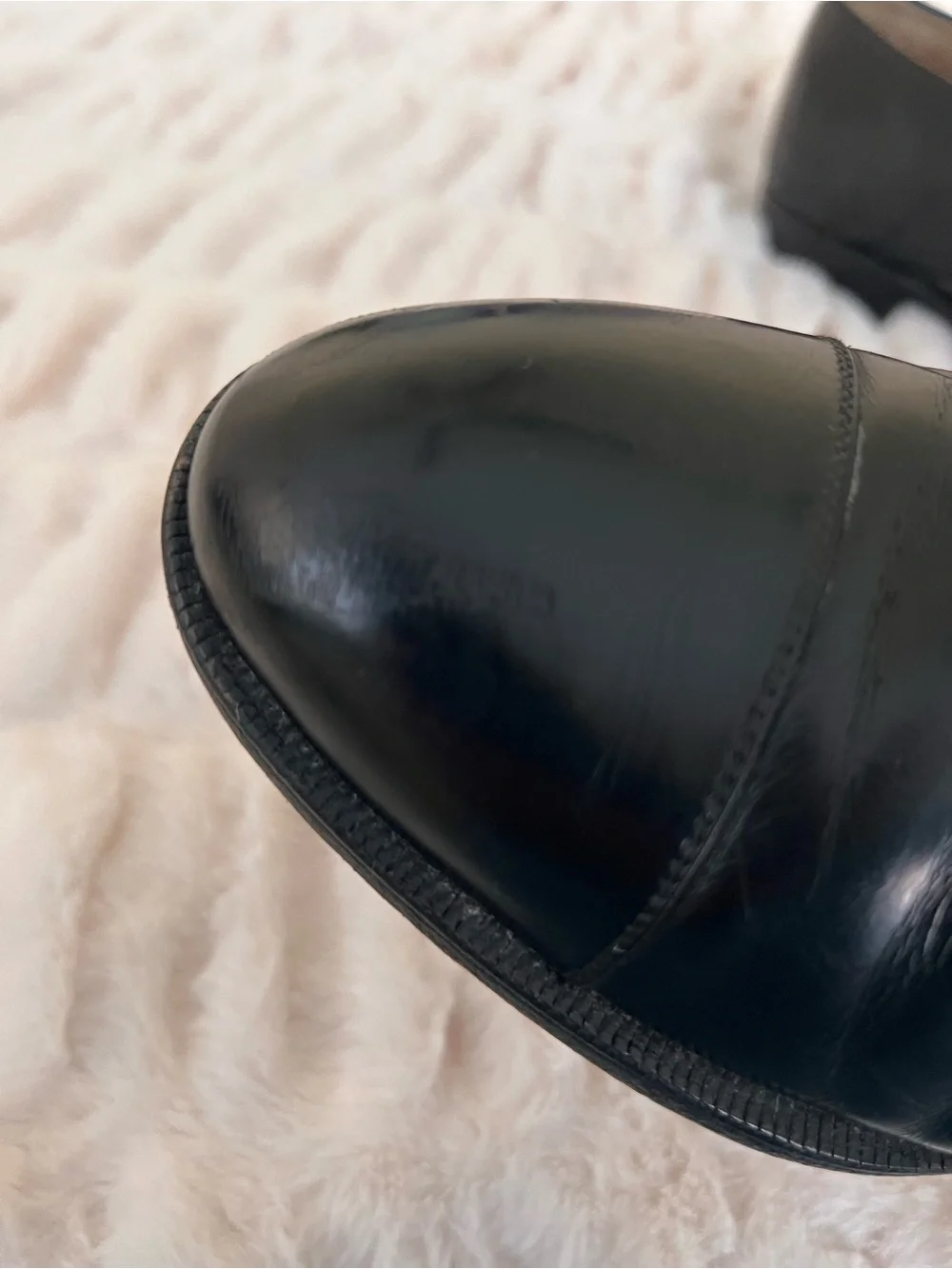 FERRAGAMO Men’s Black Leather Cap Toe Oxford Dress Shoes Size 11.5 D